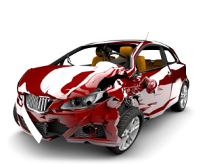 Car damaged in accident